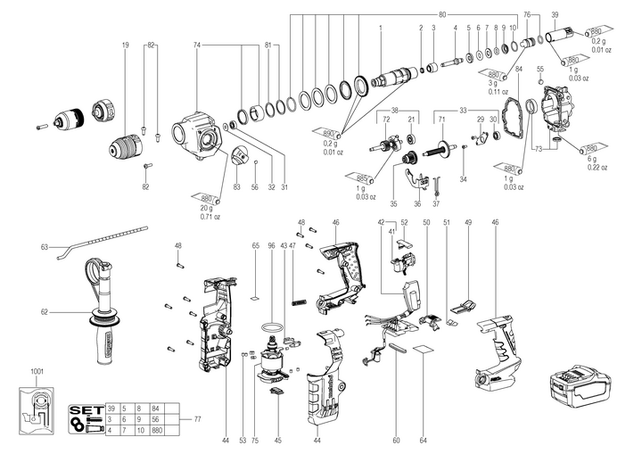 Vue éclatée METABO 00149000#01