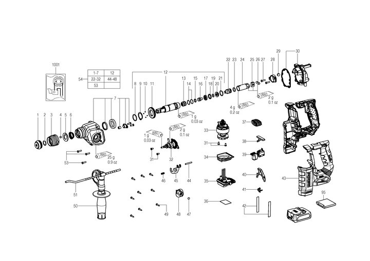 Vue éclatée METABO 00207000#01