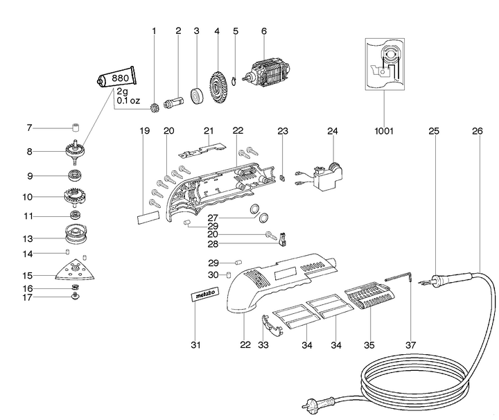 Vue éclatée METABO 00311180#01