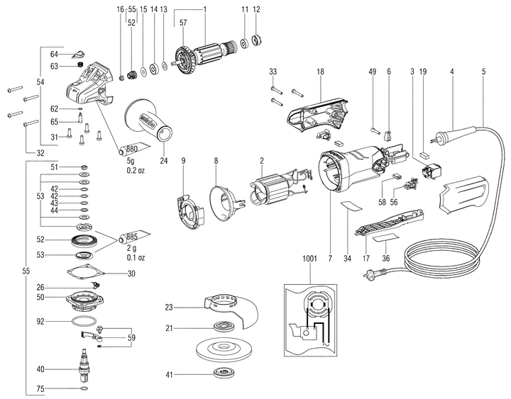 Vue éclatée METABO 00380000#01