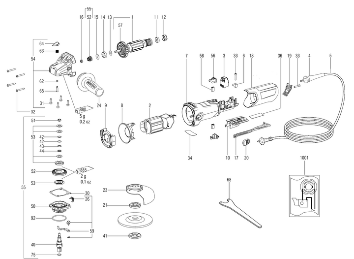 Vue éclatée METABO 00381000#01