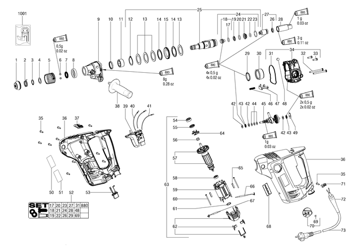 Vue éclatée METABO 00402000#01
