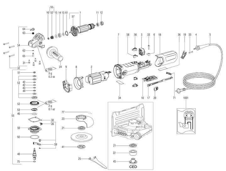 Vue éclatée METABO 00431000#01