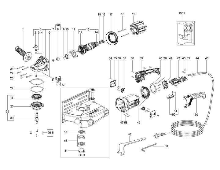 Vue éclatée METABO 00434000#01
