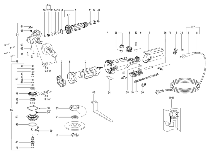 Vue éclatée METABO 00465000#01