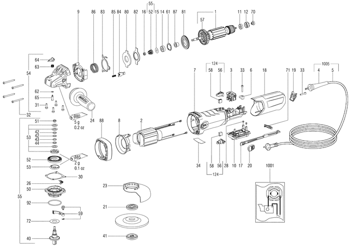 Vue éclatée METABO 00522000#01