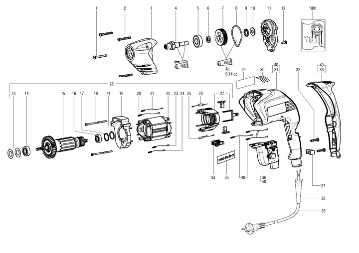 Vue éclatée METABO 00554000#01