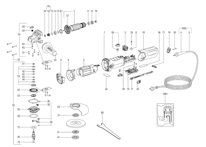Vue éclatée METABO 00562180#01