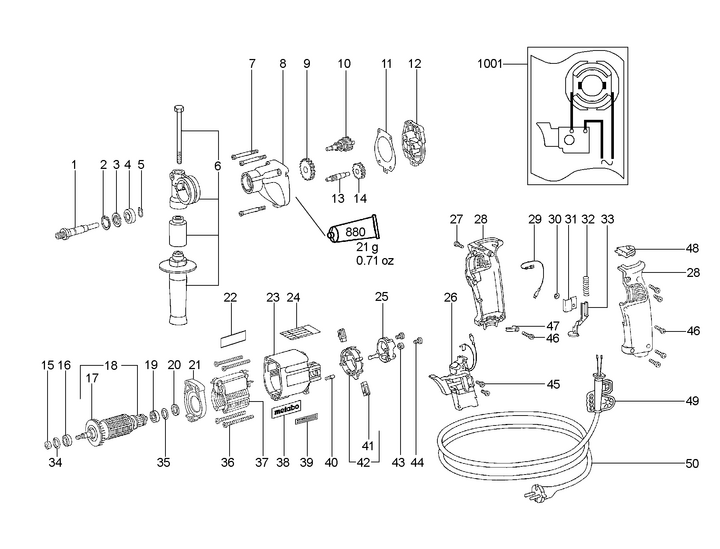 Vue éclatée METABO 00580000#01