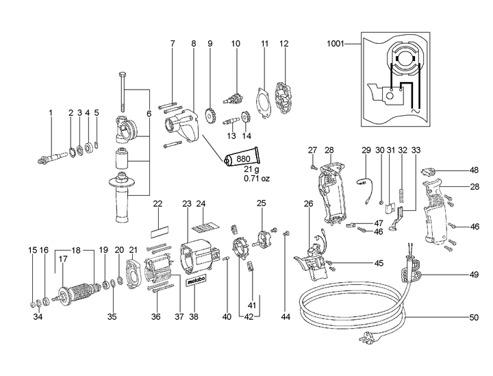 Vue éclatée METABO 00585000#01