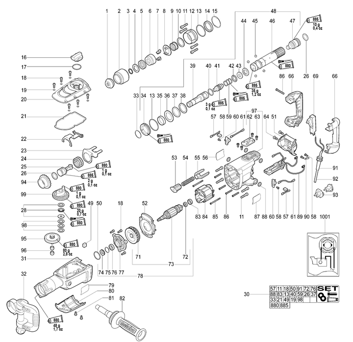 Vue éclatée METABO 00596182#01