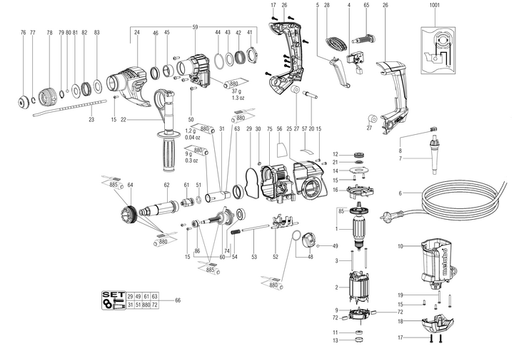 Vue éclatée METABO 00637000#01