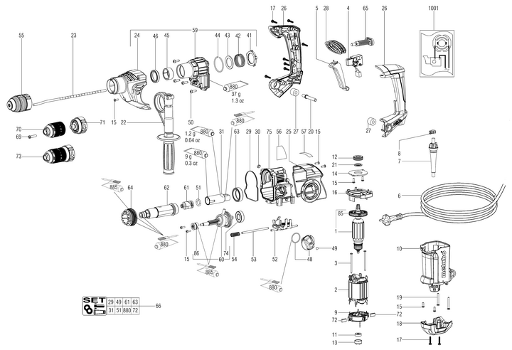 Vue éclatée METABO 00659180#01
