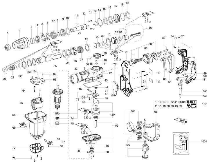 Vue éclatée METABO 00688180#01