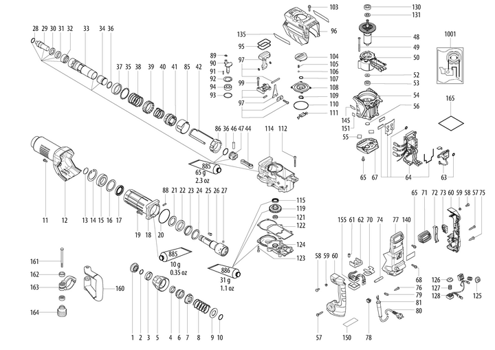 Vue éclatée METABO 00770180#01