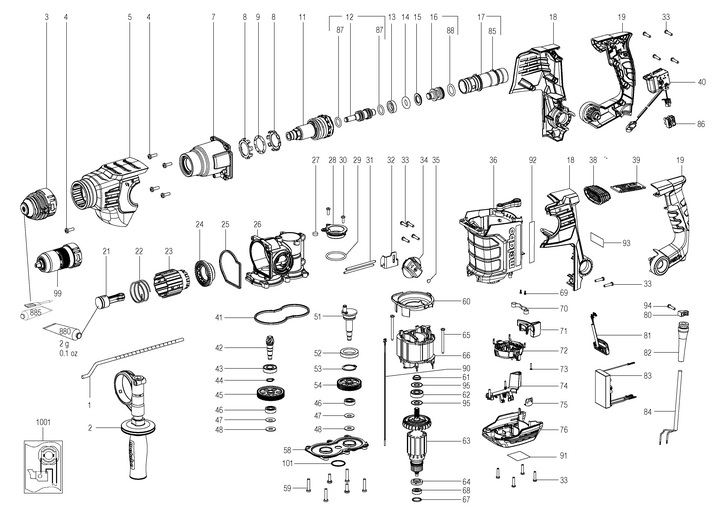 Vue éclatée METABO 00811000#01