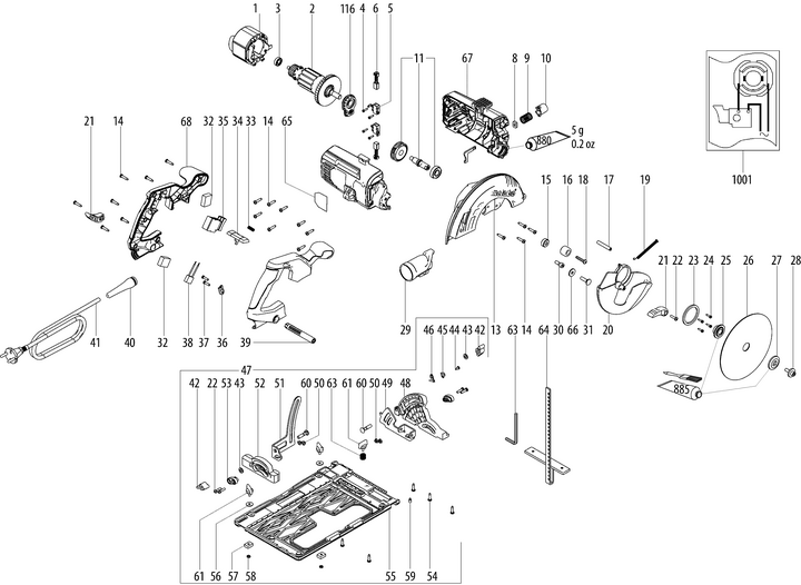 Vue éclatée METABO 00955000#01
