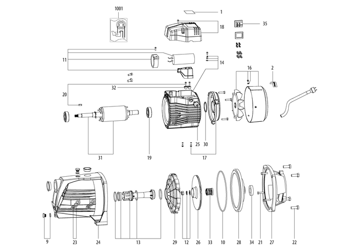 Vue éclatée METABO 00967000#01