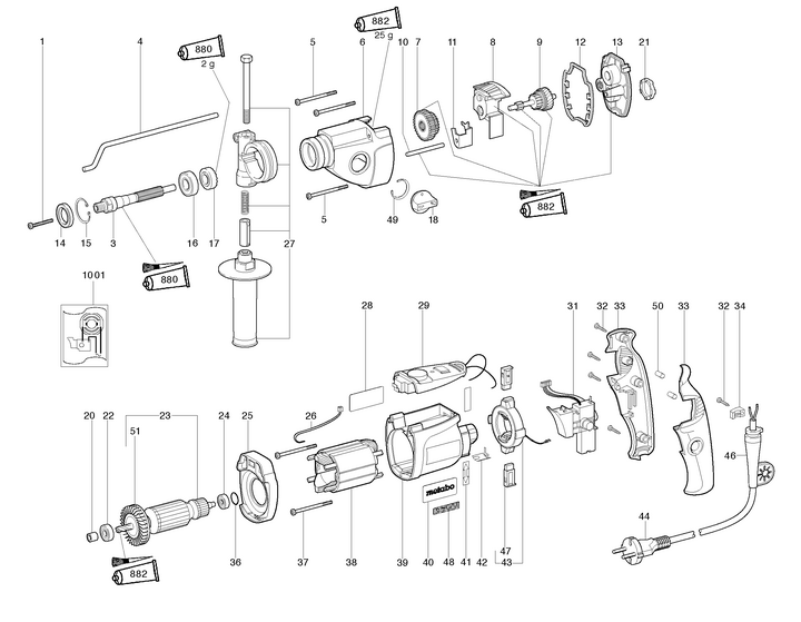 Vue éclatée METABO 01008000#01