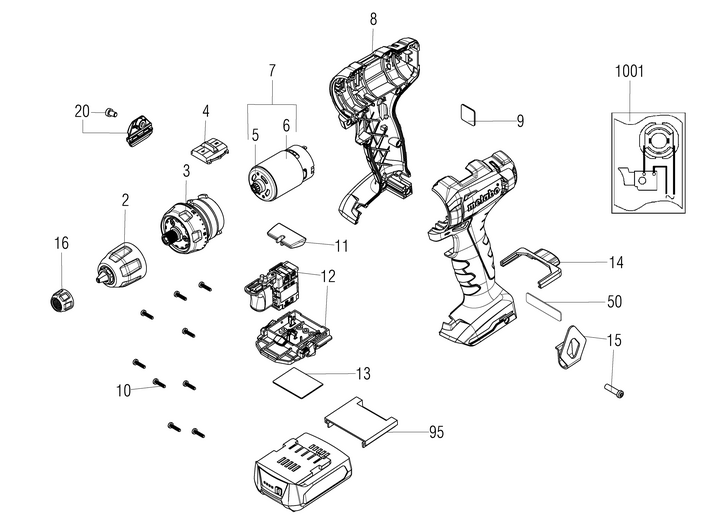 Vue éclatée METABO 01036000#01