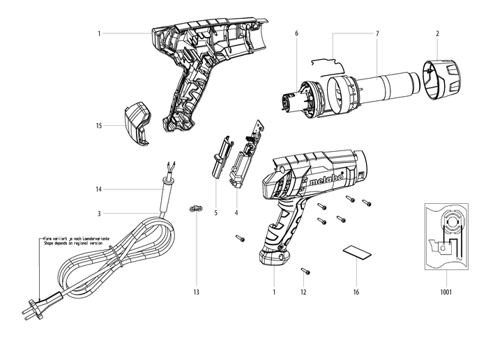 Vue éclatée METABO 01067000#01
