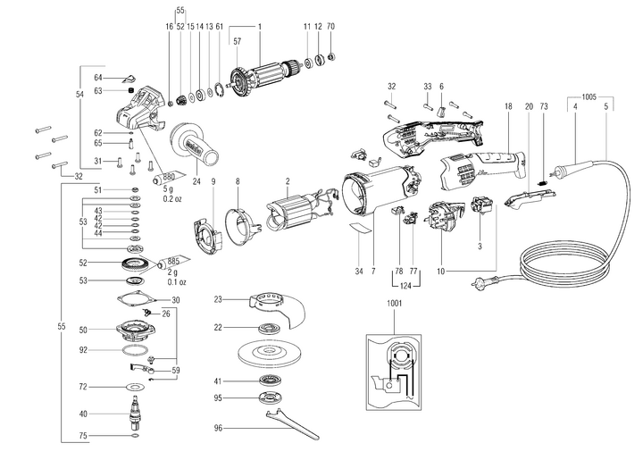 Vue éclatée METABO 01092000#01