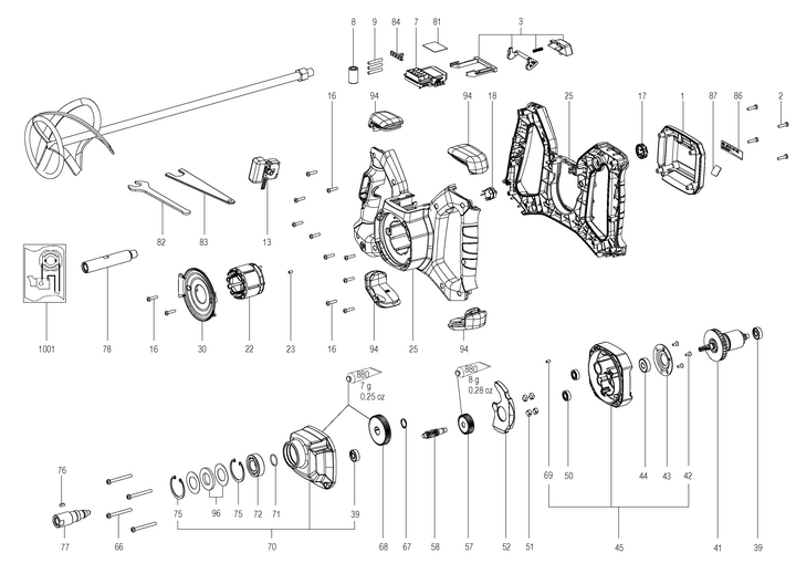 Vue éclatée METABO 01164000#01