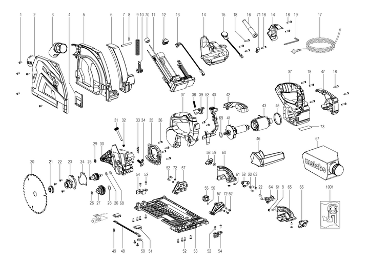 Vue éclatée METABO 01166180#01