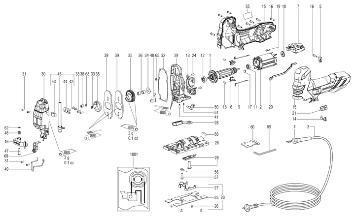 Vue éclatée METABO 01401000#01