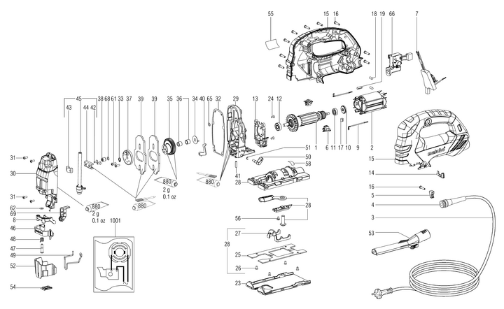 Vue éclatée METABO 01404001#01