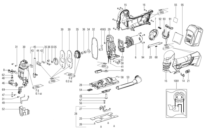 Vue éclatée METABO 01405000#01
