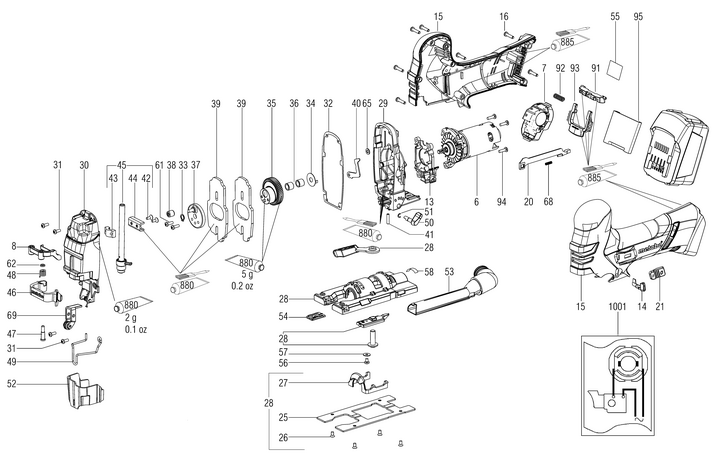 Vue éclatée METABO 01405001#01