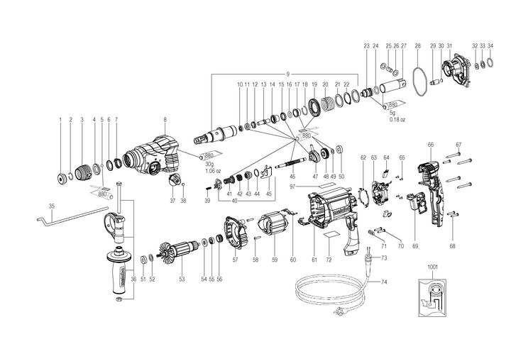 Vue éclatée METABO 01710000#01