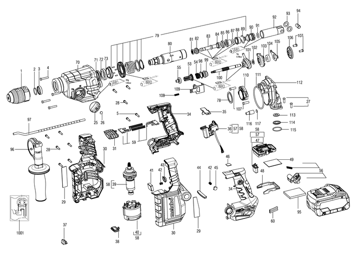 Vue éclatée METABO 01715000#01