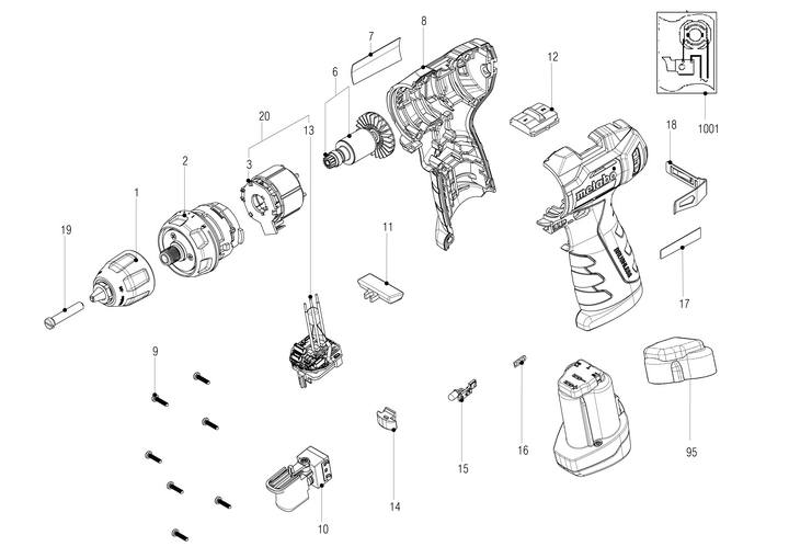 Vue éclatée METABO 01721000#01