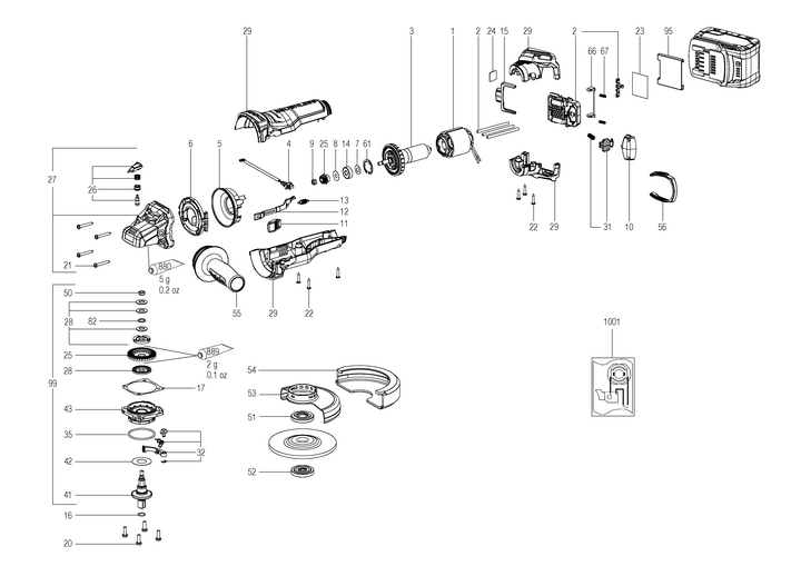Vue éclatée METABO 01732000#01