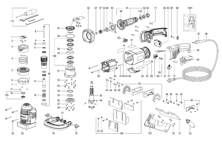 Vue éclatée METABO 01753000#01