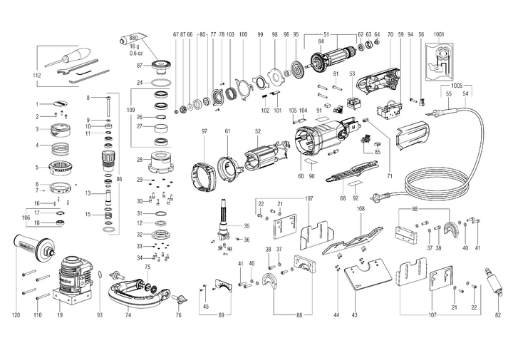 Vue éclatée METABO 01755000#01