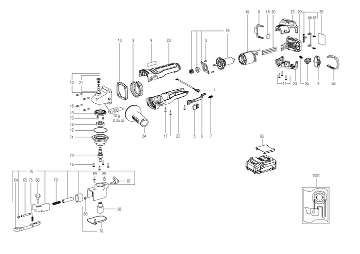Vue éclatée METABO 01767000#01