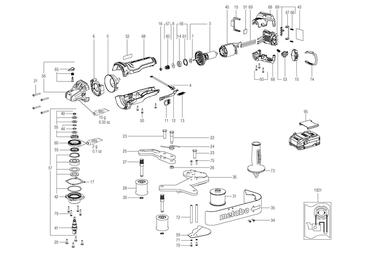 Vue éclatée METABO 01768000#01