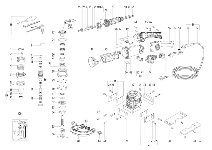 Vue éclatée METABO 01789000#01
