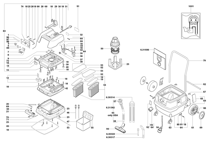 Vue éclatée METABO 02034000#01