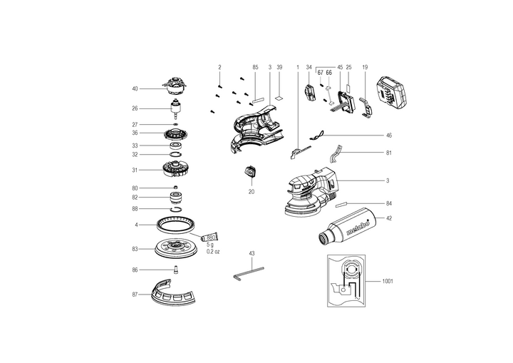 Vue éclatée METABO 02035000#01