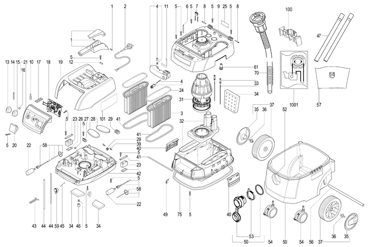 Vue éclatée METABO 02057180#01