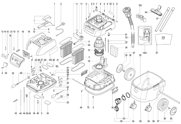 Vue éclatée METABO 02058180#01