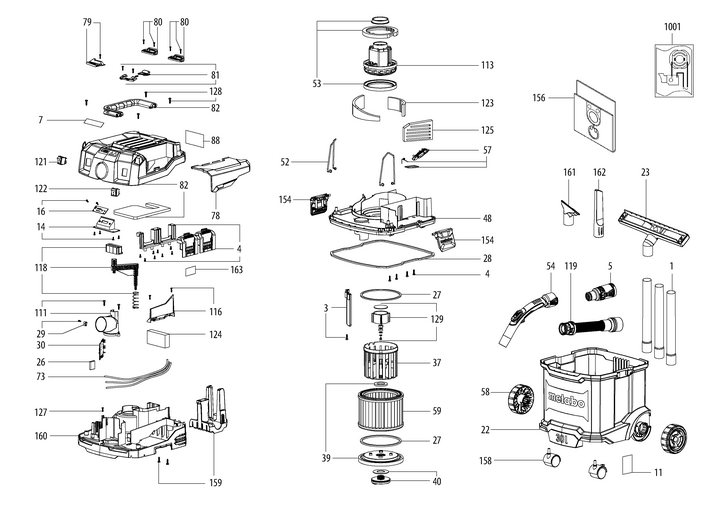 Vue éclatée METABO 02073000#01