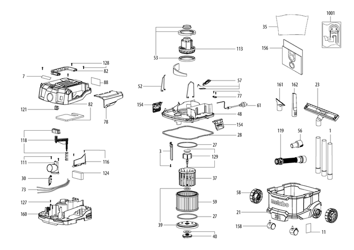 Vue éclatée METABO 02083000#01