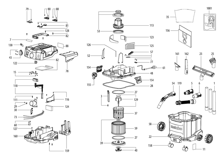 Vue éclatée METABO 02087000#01