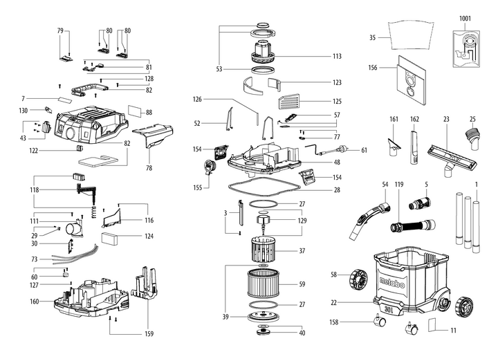 Vue éclatée METABO 02088000#01