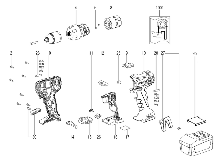 Vue éclatée METABO 02102000#01